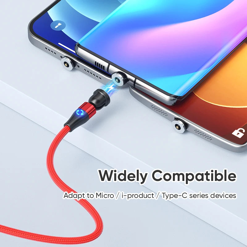 540° LED Magnetic Charging Cable