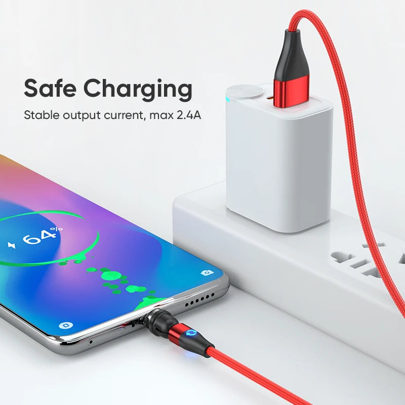 540° LED Magnetic Charging Cable